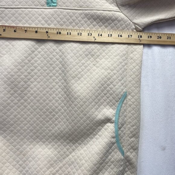 JNY-JONES NEW YORK Quilted Pullover Snap Mock Neck Sweatshirt Women Small Cream - Picture 4 of 16